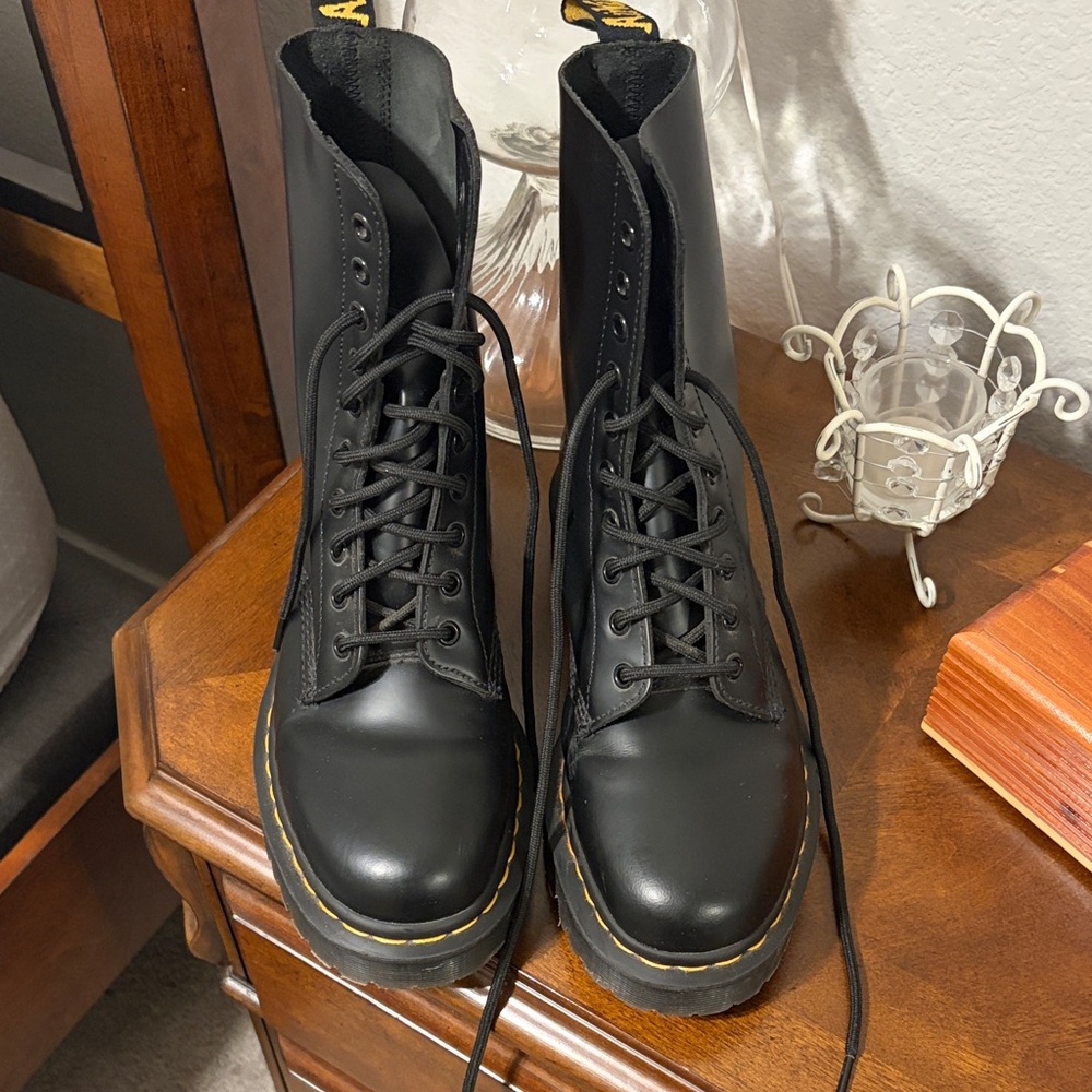 Dr. Martens Black Leather Lace-Up Boots